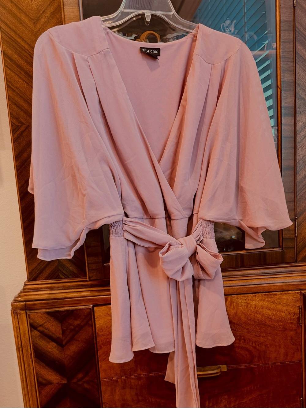 City Chic Elegant Mauve Pink Lined Blouse